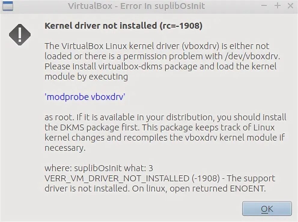 Virtualbox kernel driver not installed rc 1908. Kernel Driver. Vanguard Kernel-Mode Driver.. Dynamic Kernel Module support или DKMS. Metal Driver not Inited на Мак.