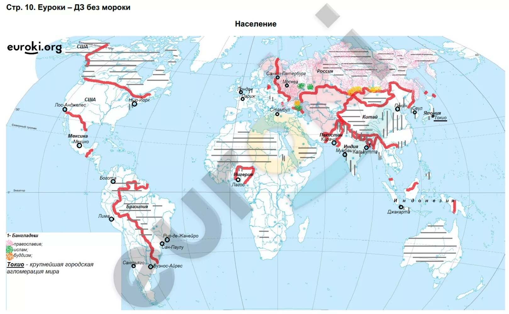 Контурная карта по географии 7 класс Дрофа стр 10 население. Контурная карта большая семерка