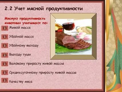 Мясная продуктивность