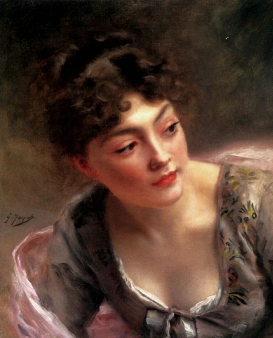 Gustave Jean Jacquet ( 1846-1909) художник. Картина портрет рассматриваем произведения портретистов