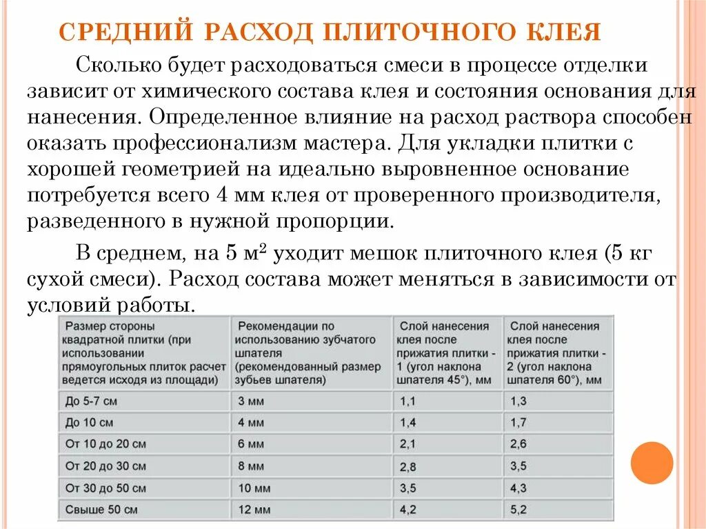 Сколько уходит смеси