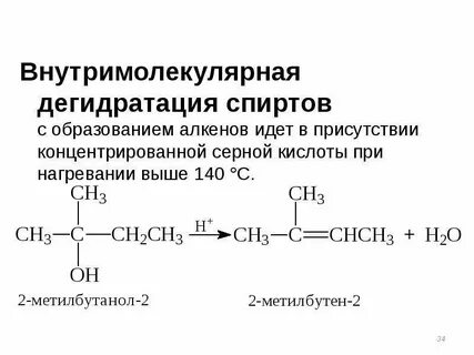 При нагревании метанола с концентрированной серной