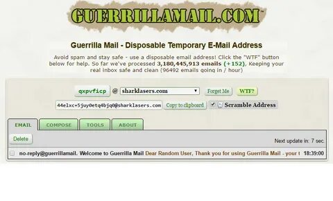 Temporary email address