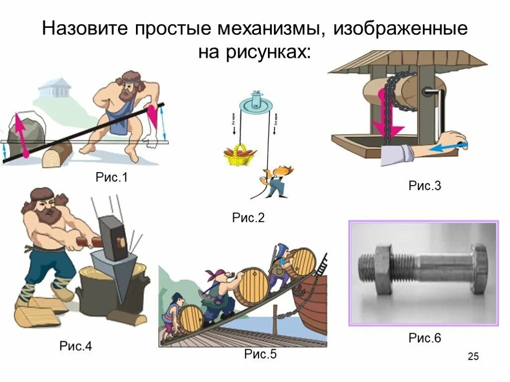 Работа простых механизмов физика 7 класс. Простые механизмы. Простые механизмы физика. Назовите простые механизмы изображенные на рисунках. Простые механизмы доклад.