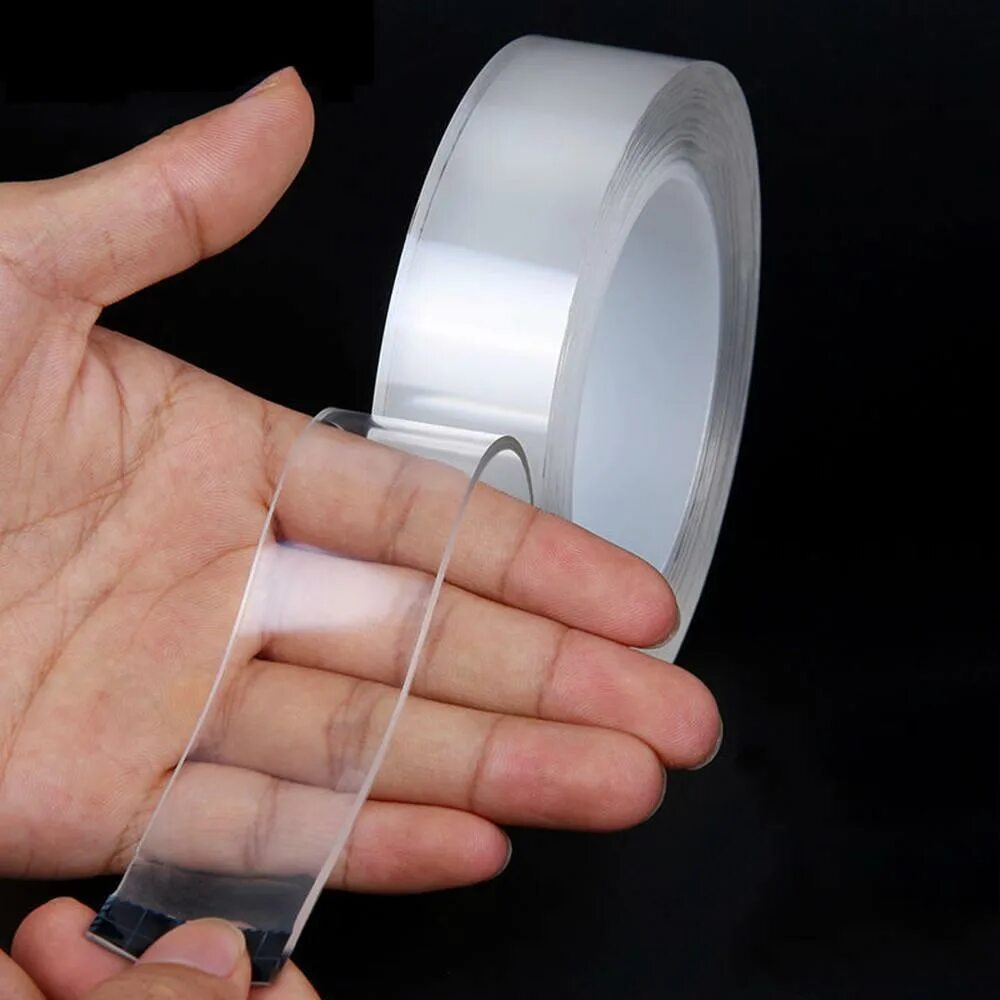 Nano Tape клейкая лента. Двухсторонняя многоразовая нано клейкая лента. Многоразовая прозрачная клейкая лента. Многоразовая крепежная лента Ivy Grip Tape.
