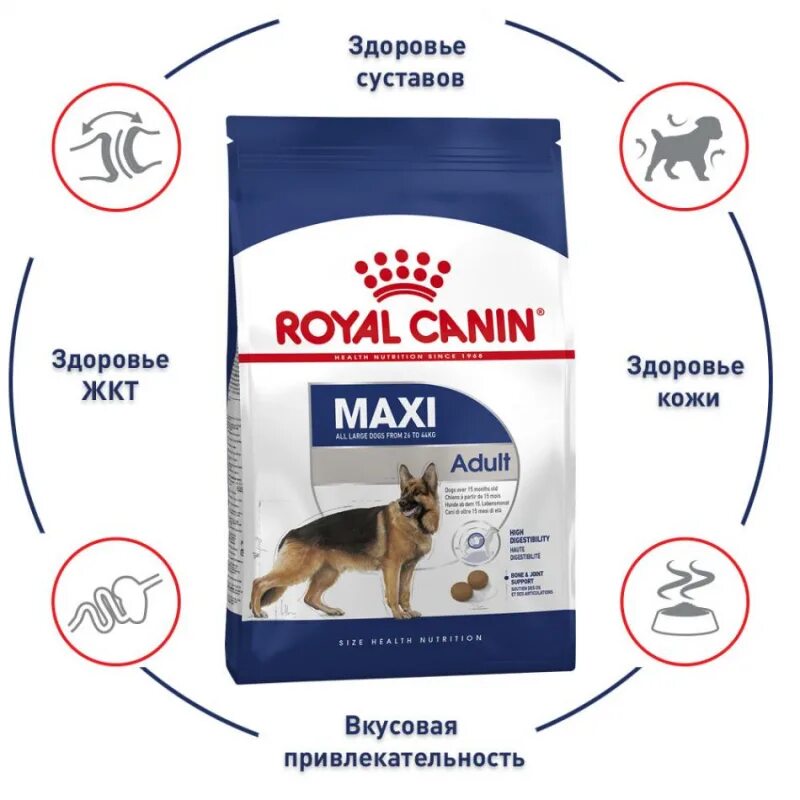 Корм royal canin maxi. Корм для собак Роял Канин Maxi Adult. Макси Эдалт Роял Канин для собак. Роял Канин макси Эдалт 15 кг. Роял Канин для собак макси Эдалт 5+.