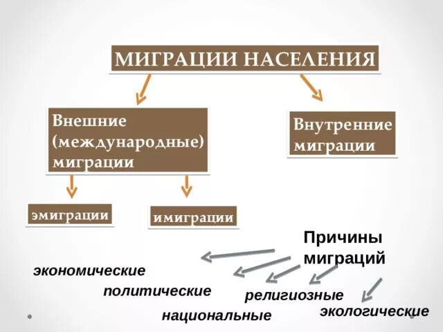 Причины внутренней миграции населения россии. Национальные причины миграции. Причины внутренней миграции. Причины миграции населения. Причины внешней миграции.