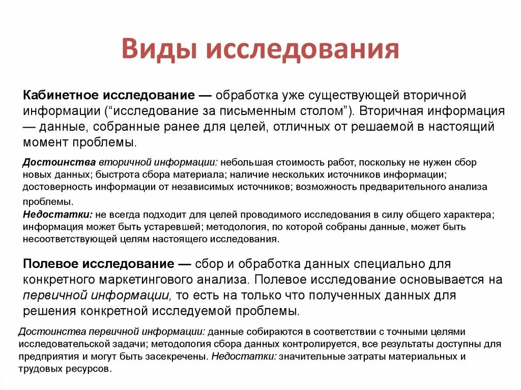 Кабинетное маркетинговое исследование пример. Виды исследований. Исследование виды исследований. Тип исследования кабитнетное и. Который будет собран с данного