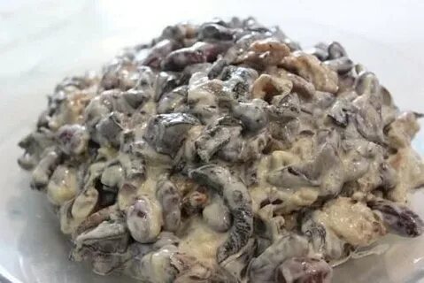 Салат фасоль курица грибы лук
