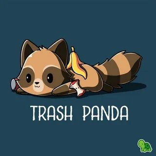 Get the adorable Trash Panda navy t-shirt, featuring a cute racoon among so...