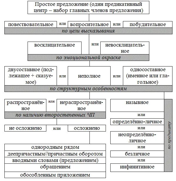 Структура предложения в русском языке