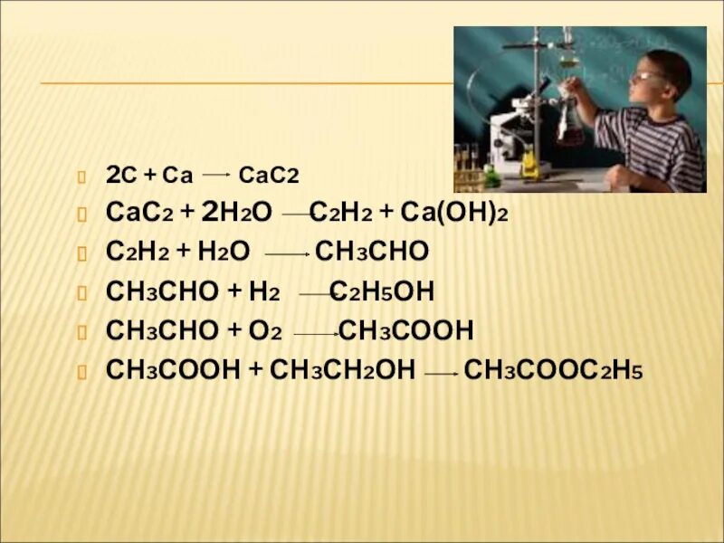 Cac2 ch. Сас2 с2н2. С2н2 + 2н2 = с2н6. С2н2 → сн3. С2н2 н2о.