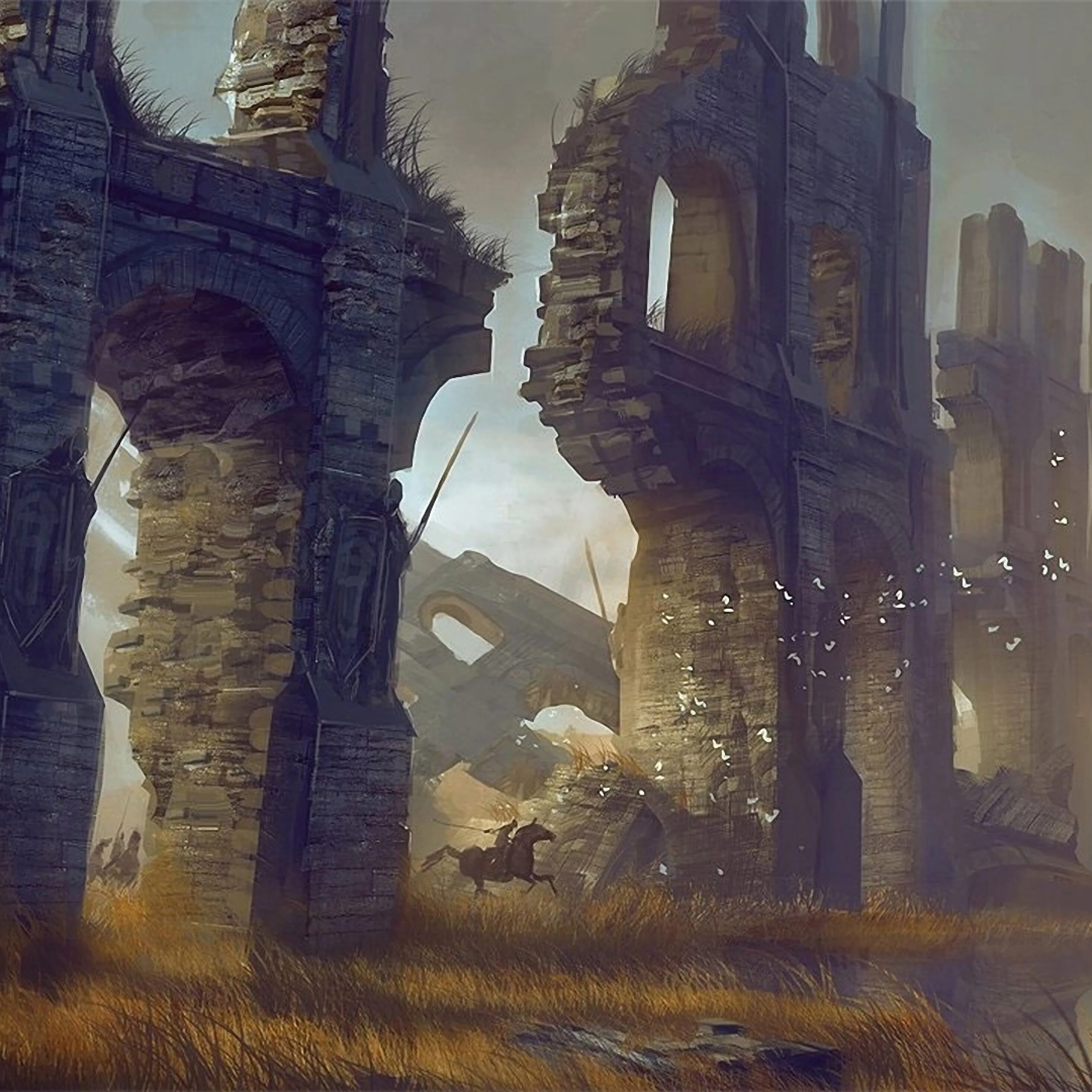 Рейдж игра. Разрушенный город. Древние руины кенши. Руины полководства destiny 2. Руины города.