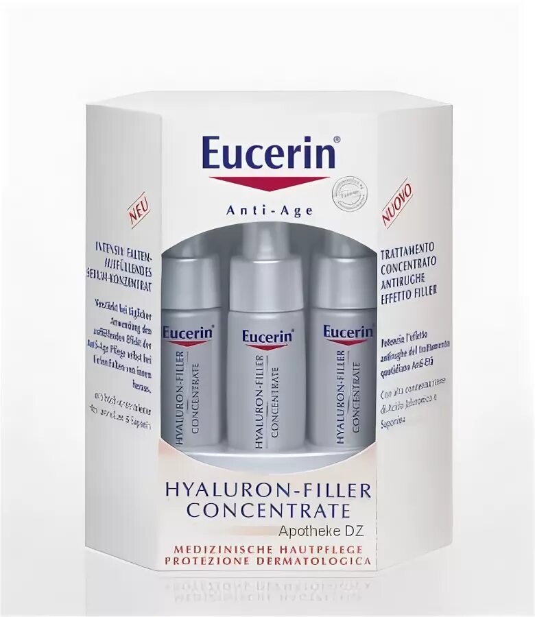 Гиалурон концентрат. Eucerin Hyaluron-Filler сыворотка. Eucerin Hyaluron Filler сыворотка 5мл. Eucerin Hyaluron-Filler Concentrate концентрат для лица, 5 мл , 6 шт.. Анти-аге концентрат.