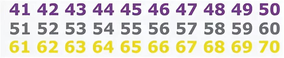 Числа от 5 до 54
