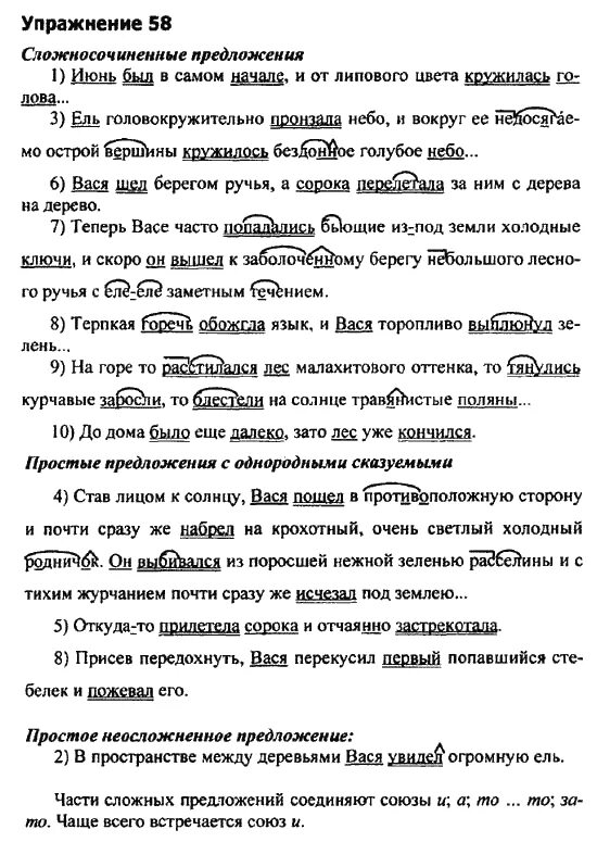 Разумовская 9 класс 58 упражнение. Домашние задание по русскому языку упражнение 58.