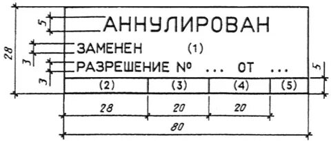 Штамп аннулировано для чертежей