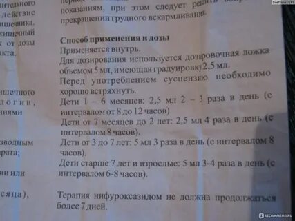 Сколько дней пить энтерофурил ребенку