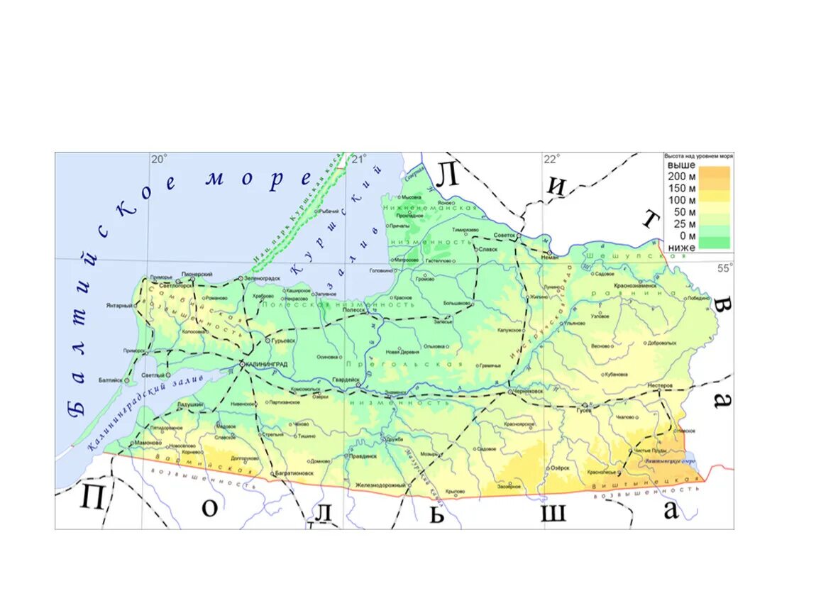 Температура воды калининградской области. Калининградская область на карте. Климат Калининградской области карта. Рельеф Калининградской области.