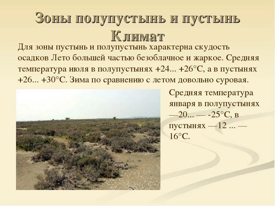 Тип климата в пустыне