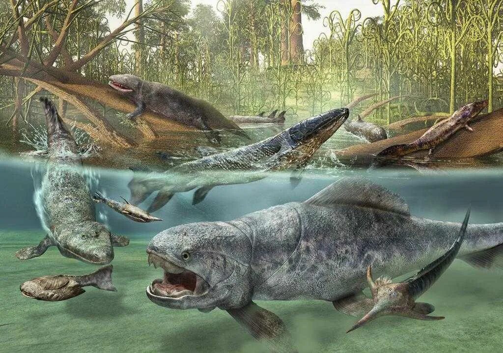 Динозавр живущий в воде. Девонский период животные. Палеозойская Эра Девонский. Девон период палеозойской эры. Девонский период палеозойской эры.
