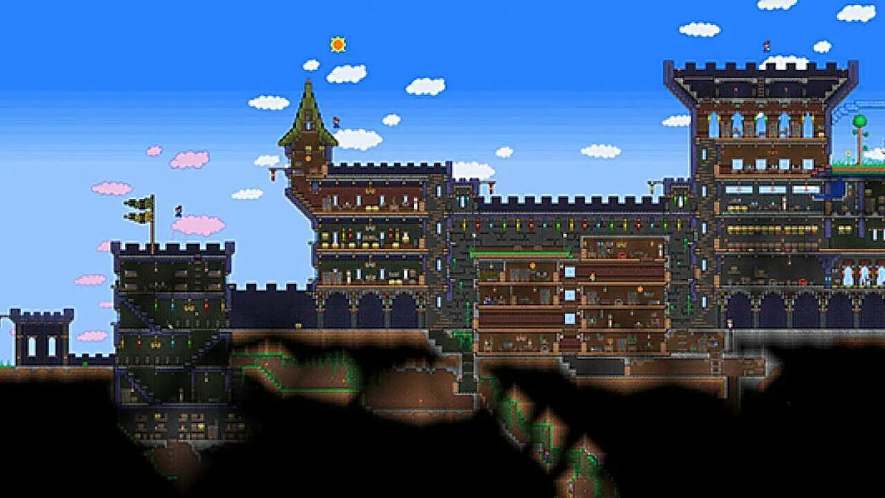 Terraria setups. Система городов в террарии 1.4. Террария расселение НПС. Замок террария. Террария постройки.