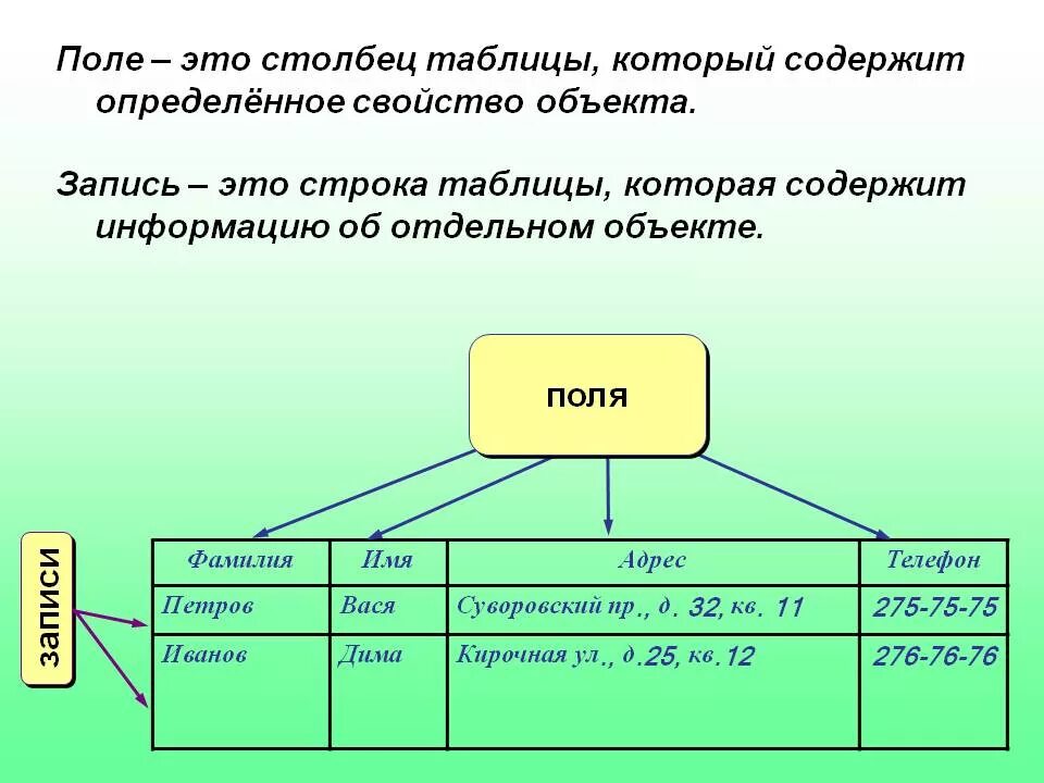 Единицы хранения данных в бд. Поля таблицы. таблица в базе данных. поле в базе данных это. базы данных это в информатике.