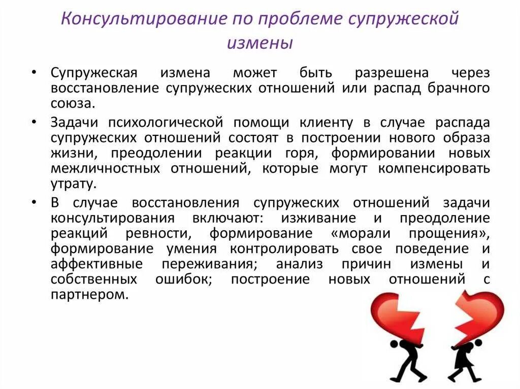 Закон о супружеской измене в россии. Консультирование по проблеме супружеских отношений. Виды супружеских измен. Психологическая измена это. Причины супружеских измен.