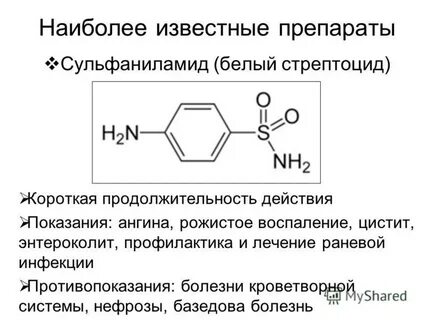 Сульфаниламиды препараты название