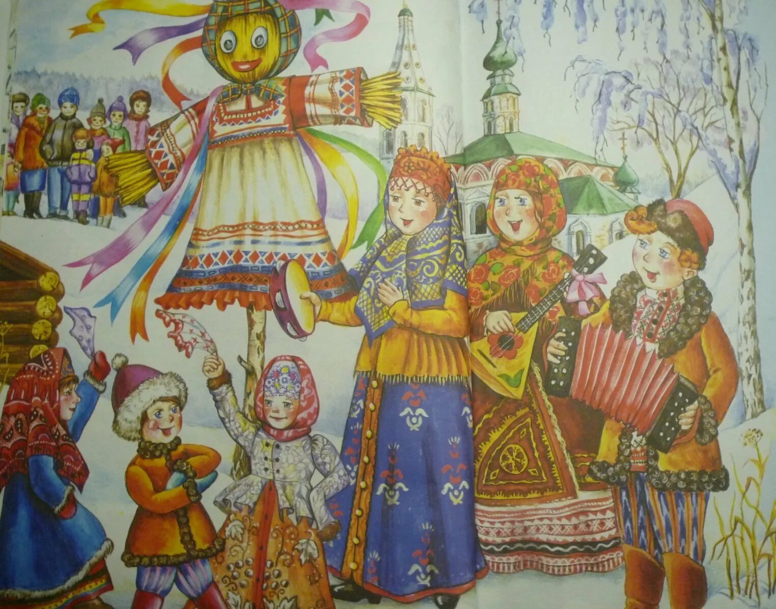Н. Фетисов - "широкая Масленица". Масленичные гуляния в древней Руси. Народные рисунки детей