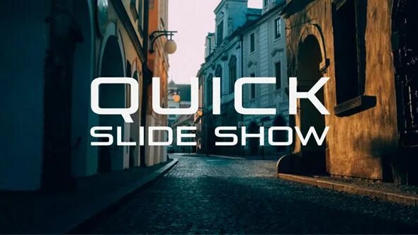 Quick project. Quick slideshow. slide show logo.