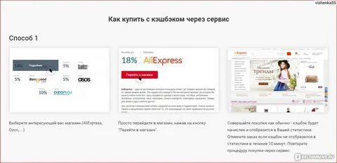 Покупки через кэшбэк