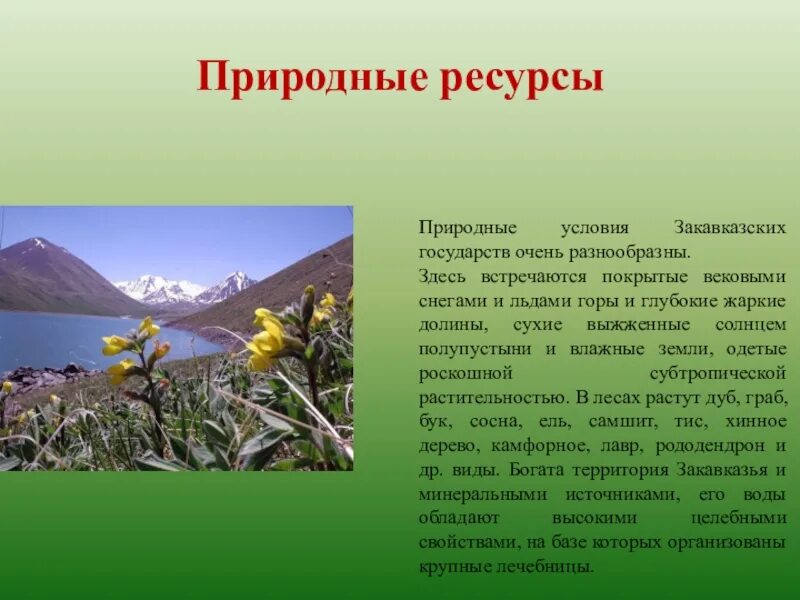 Закавказье кратко. Природные условия Закавказья. Природные ресурсы Закавказья. Особенности стран Закавказья. Особенности природы стран Закавказья.