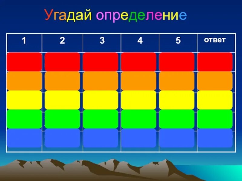 17 угадала. Настольная игра по определениям отгадать больше слов своего цвета.