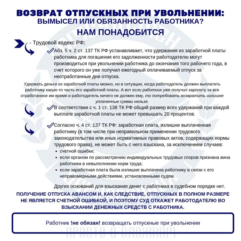 Что будет если не отработать после увольнения. Возврат отпускных. Увольнение с возвратом отпускных. Возврат отпускных денег. Приказ о возврате отпускных.