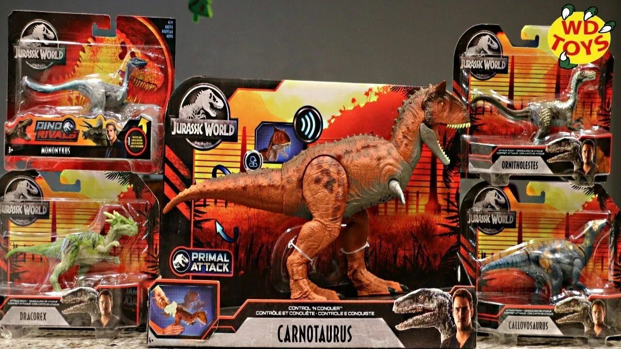 Primal conquest dino era. Игрушка Mattel Jurassic World Карнотавр. Игрушки Jurassic World Mattel 2020. Игрушки мир Юрского периода 2 Карнотавр. Игрушки мир Юрского периода Primal Attack.