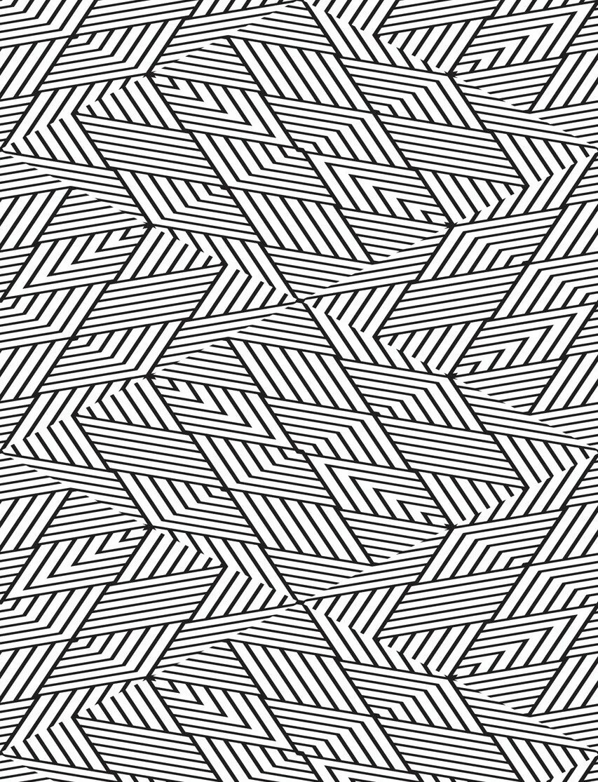 Раскрашивание линиями. Мелкие геометрические узоры. Красивый узор из линий. Графичные раскраски из линий. Антистресс на весь лист.