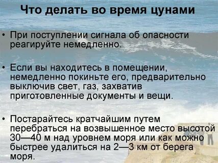 Безопасные действия при цунами презентация