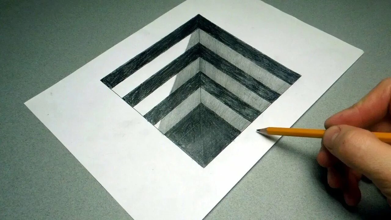 Объемные рисунки. 3д рисунки карандашом. Оптические иллюзии на бумаге. Объёмный рисунок на бумаге. Карандаш три д