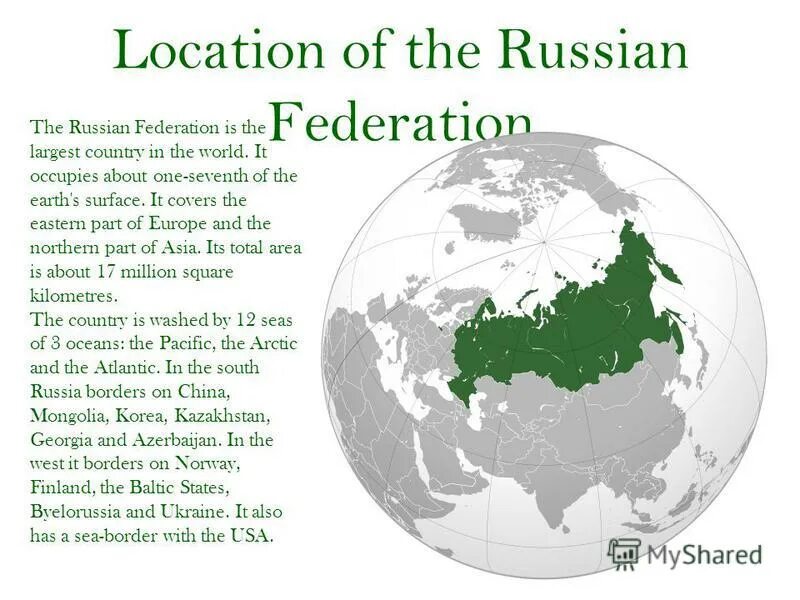 Total area of the russian federation