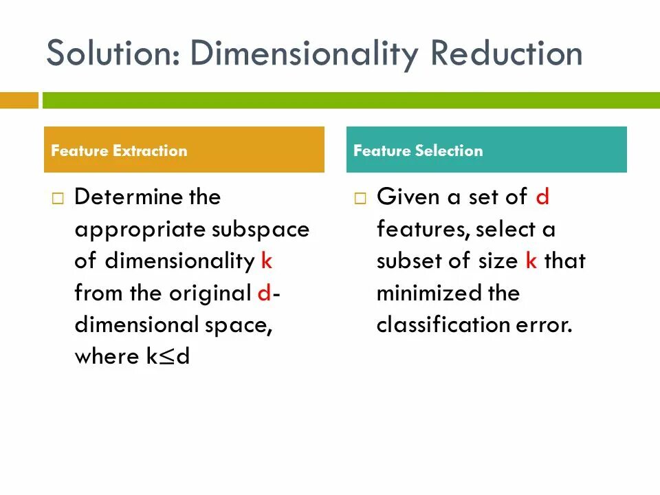 Feature selection Extraction. Oppositional reduction neutralization and Transposition. Dimensionality. Dimensionality reduction.