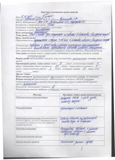 Протокол урока в начальной школе
