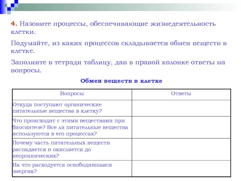 Процессы жизнедеятельности клетки 6 класс биология. Процессы жизнедеятельности клетки 5 класс биология. Основные процессы жизнедеятельности клетки 6 класс биология таблица.