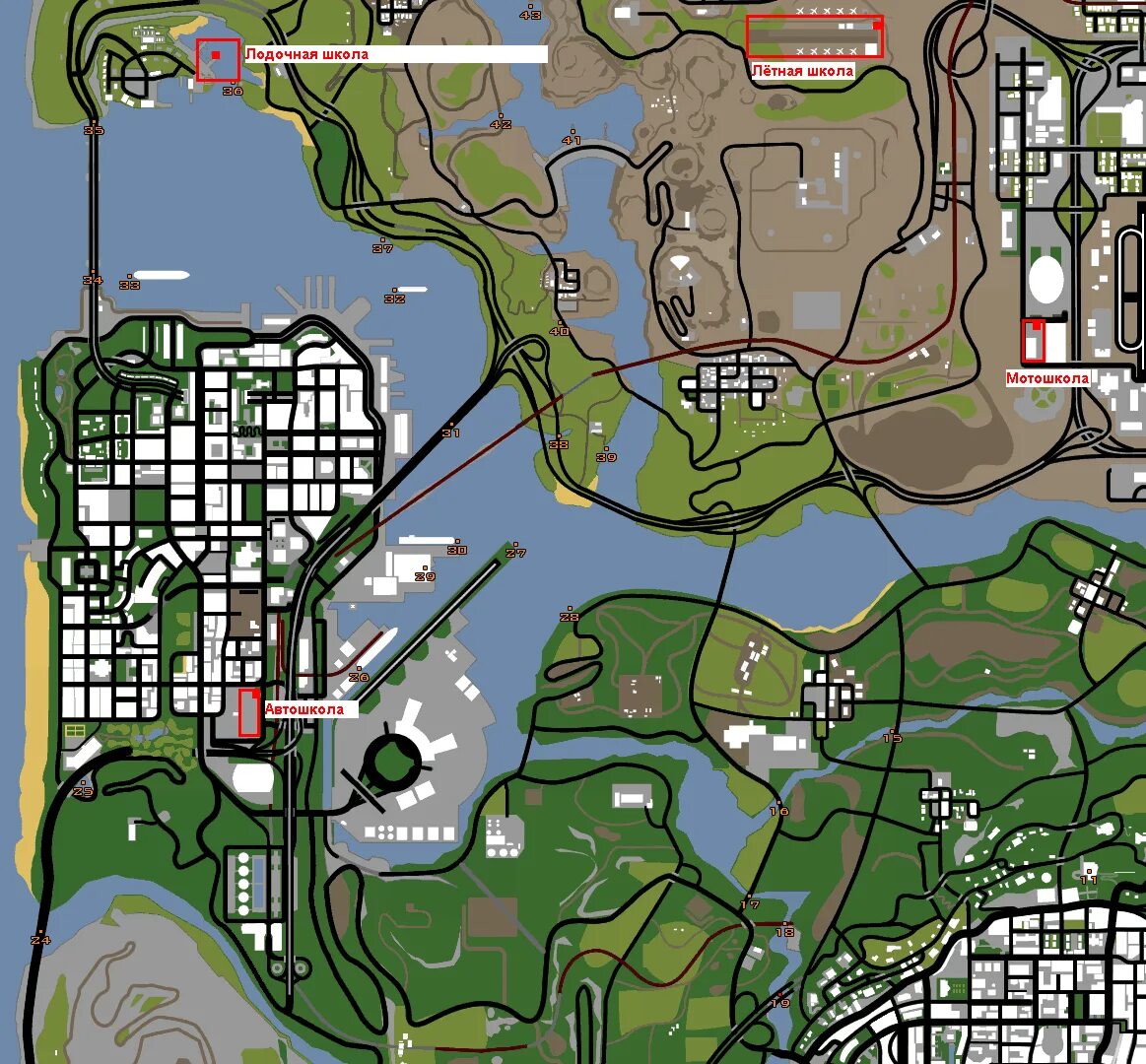 Где лс. Полицейский участок Сан Фиерро ГТА Сан андреас. GTA San Andreas las Venturas Map. Автошкола в ГТА Сан андреас на карте. GTA San Andreas Mesa на карте.