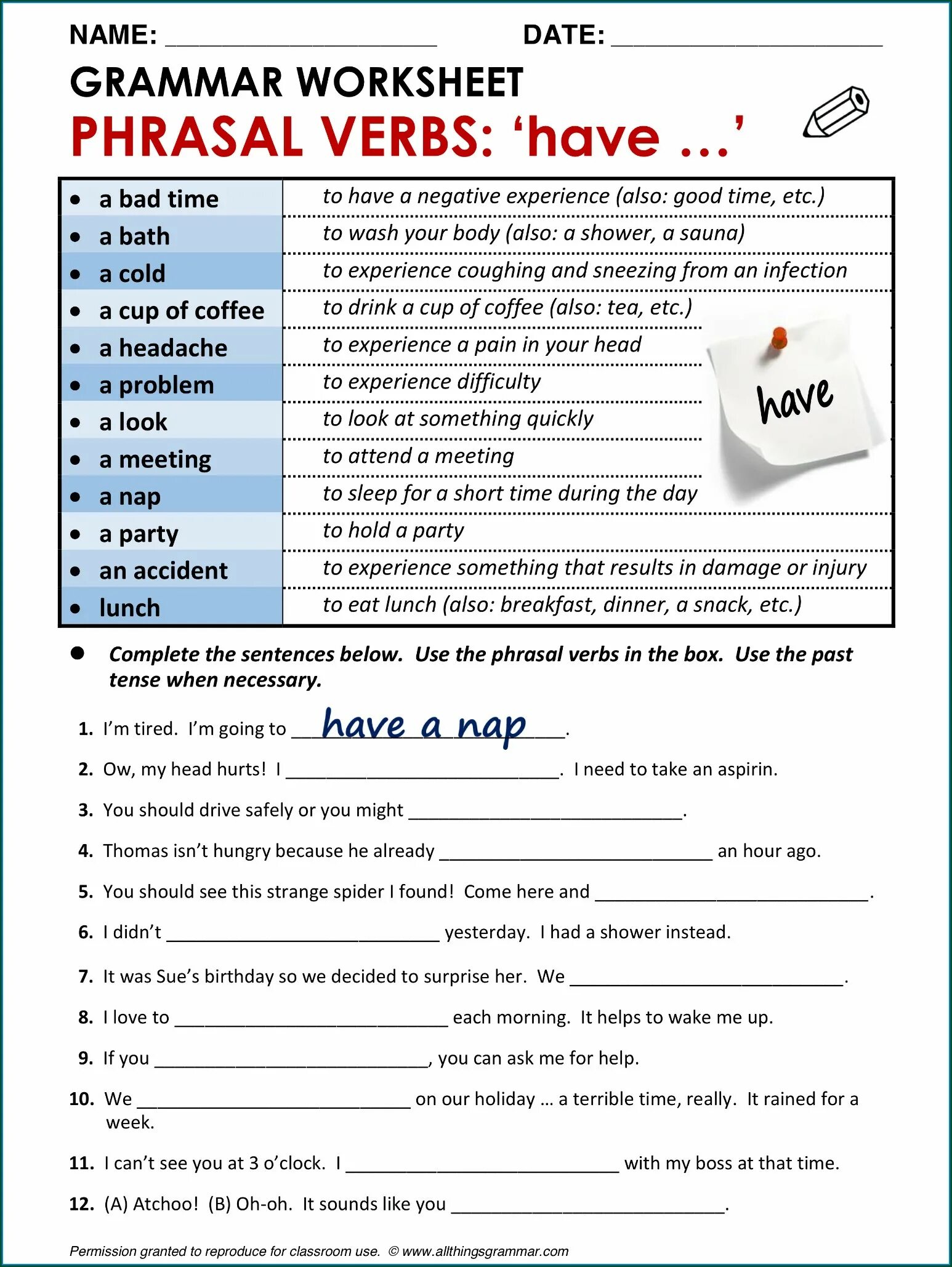 Worksheets грамматика. Английская грамматика Worksheets. Worksheets English Grammar. Collocations with have. You better you can also