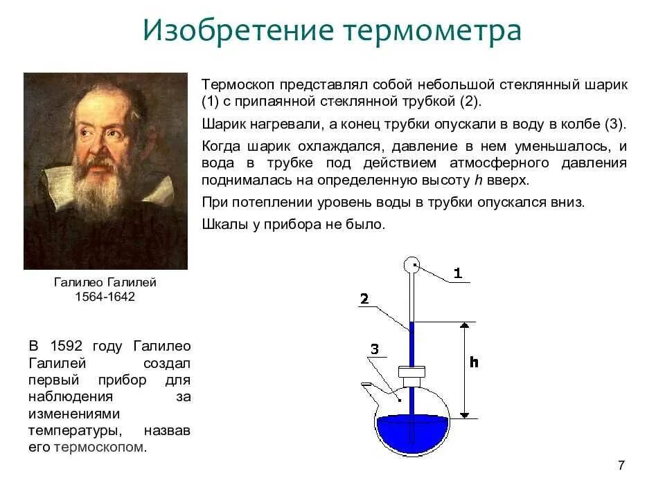 Термоскоп Галилео Галилея. Термометр изобретенный Галилео Галилеем. Галилео Галилей первый термометр изобретение. Кто изобрел первый термометр.