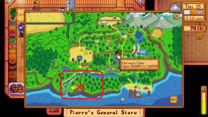 Льюис Stardew Valley на карте.