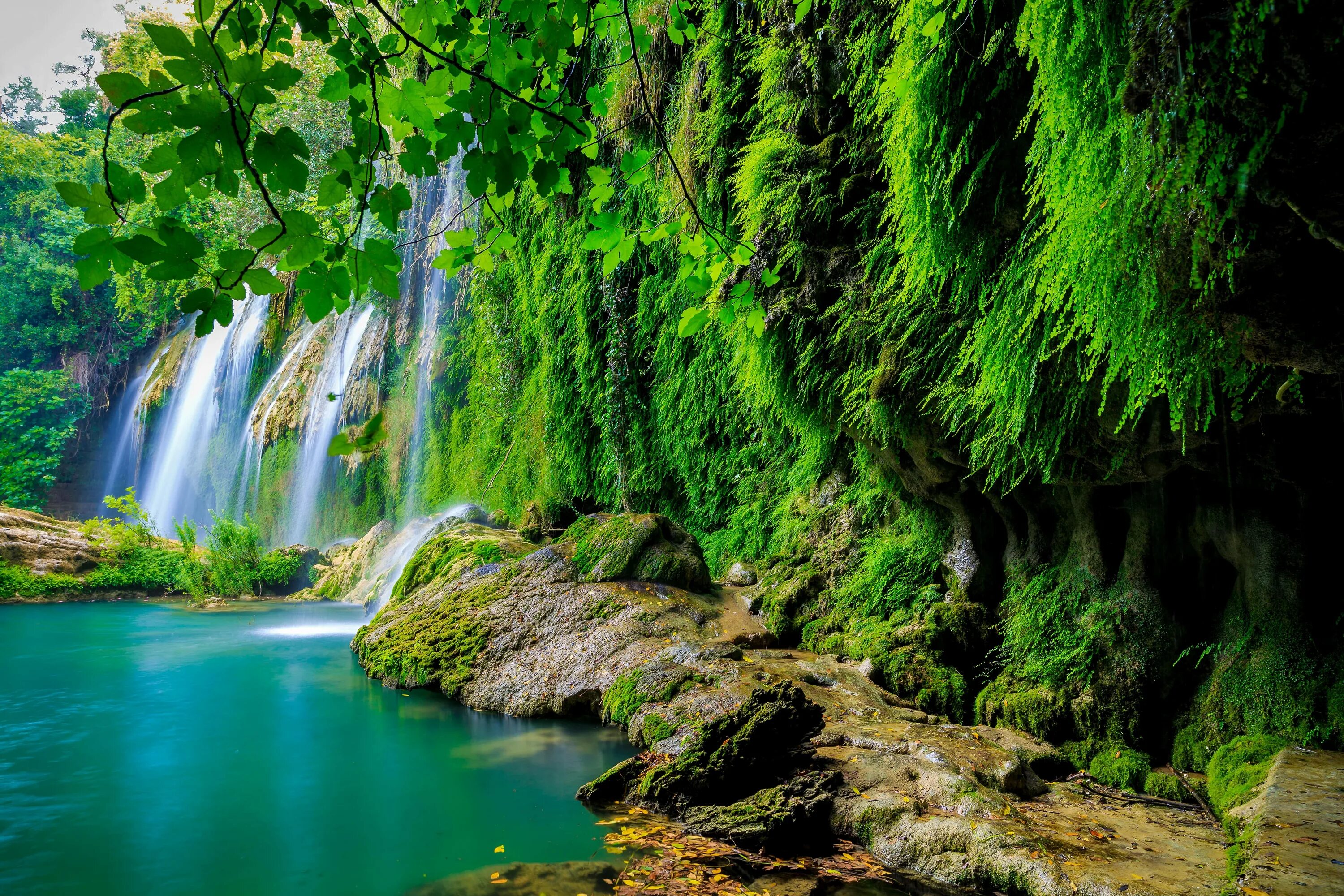 Красивая природа. Красивые водопады. Водопад зелень. Красивый водопад в лесу. Natural image