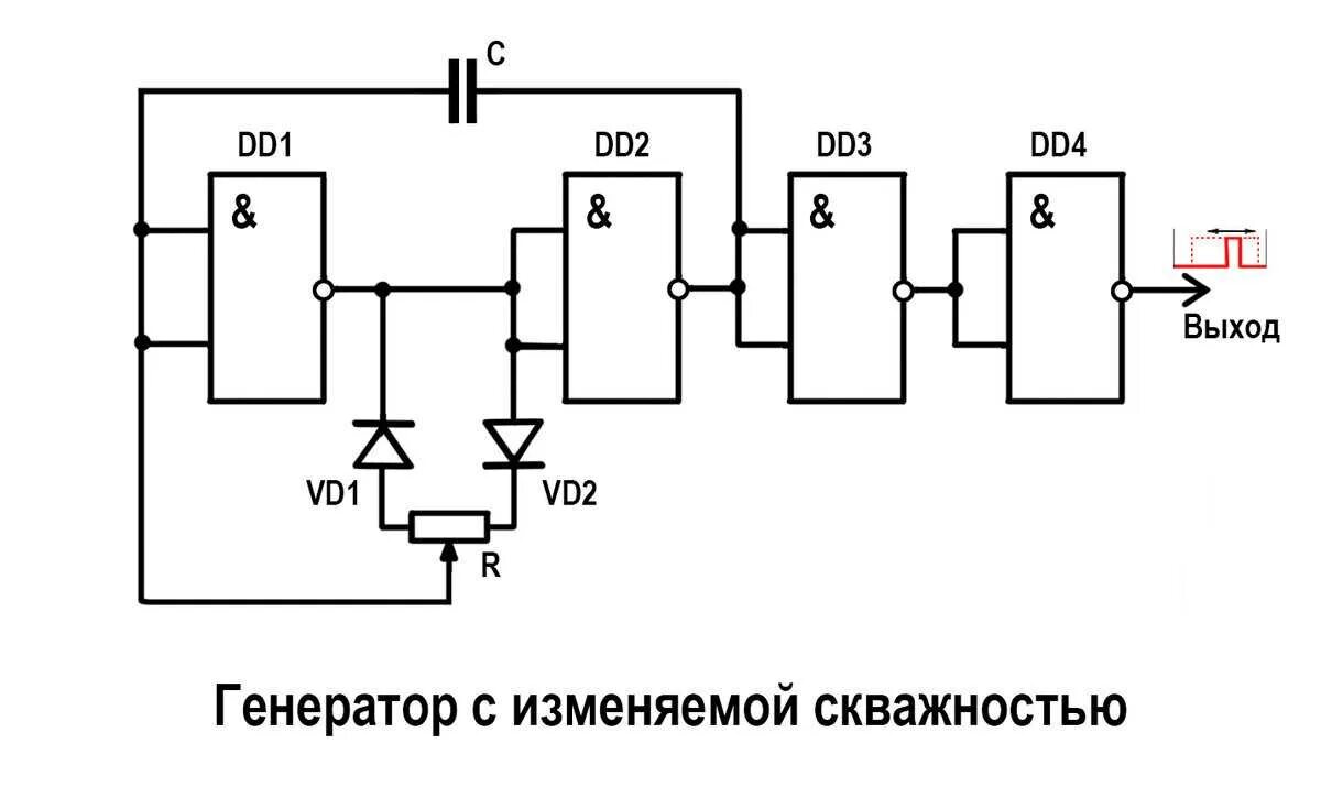 Генератор импульсов схема