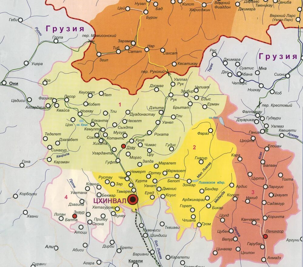 Карта Южная Осетия подробная с городами. Карта Южной Осетии подробная. Ю Осетия на карте. Республика Южная Осетия на карте.